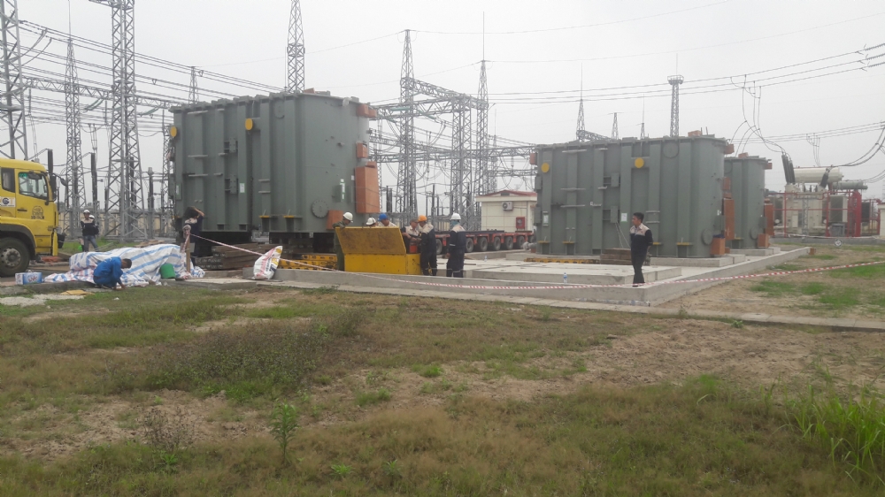 Kết hợp vận chuyển thủy bộ và lắp đặt 3 MBA từ Hải Phòng - Đông Anh, Hà Nội.