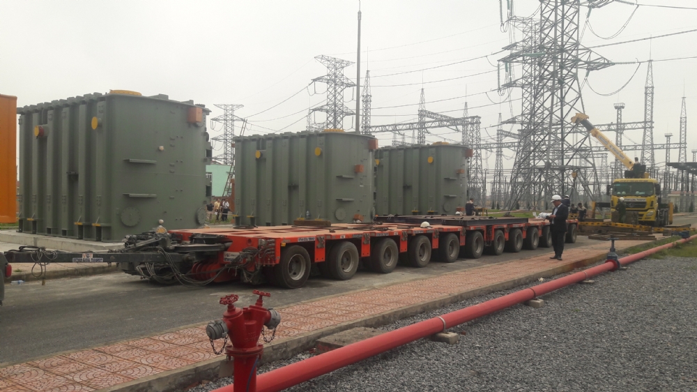 Kết hợp vận chuyển thủy bộ và lắp đặt 3 MBA từ Hải Phòng - Đông Anh, Hà Nội.