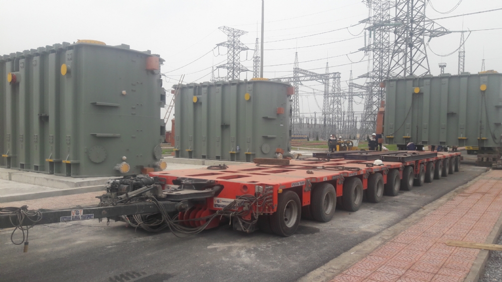 Kết hợp vận chuyển thủy bộ và lắp đặt 3 MBA từ Hải Phòng - Đông Anh, Hà Nội.