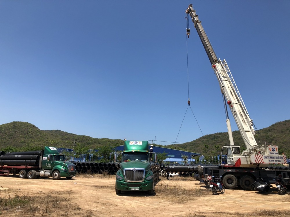 Dự án vận chuyển, bốc xếp thiết bị phục vụ công trình xây dựng đường ống cấp nước sạch mới tỉnh Bà rịa – Vũng Tàu